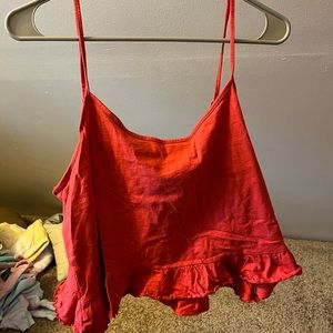 american eagle cropped ruffle top
